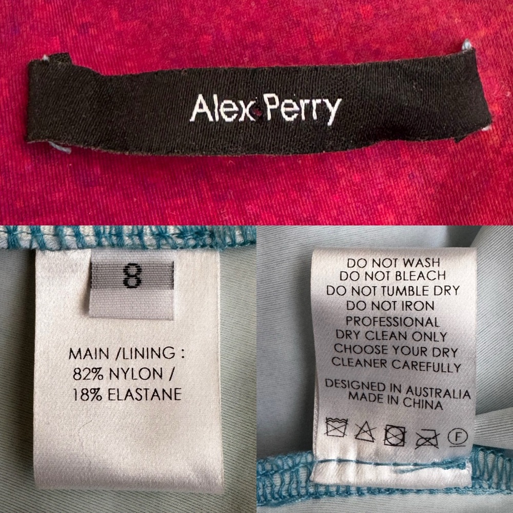 Alex Perry Halton Twist-Front Jersey Mini Dress in Gradient Multicolor US:4 AU:8 - Picture 11 of 12